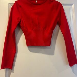 REORIA Red Cropped Sweater